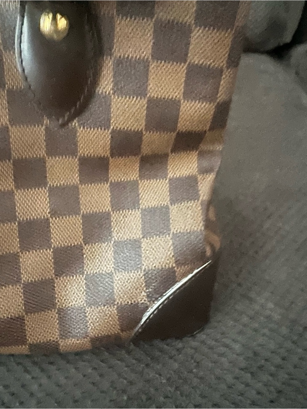 Louis Vuitton Brown Damier Canvas Tote with Red Interior - Picture 5 of 7